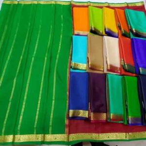 Mysore Crepe Silk – Contrast Pallu and Blouse